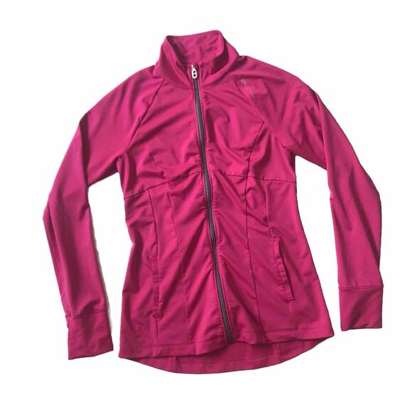 Under Armour All Seasons Gear Pink Track Jacket Mock Neck Size M Semi Fitted EUC - Picture 1 of 9